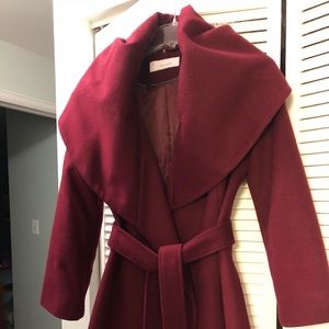 T Tahari Burgundy wool coat
